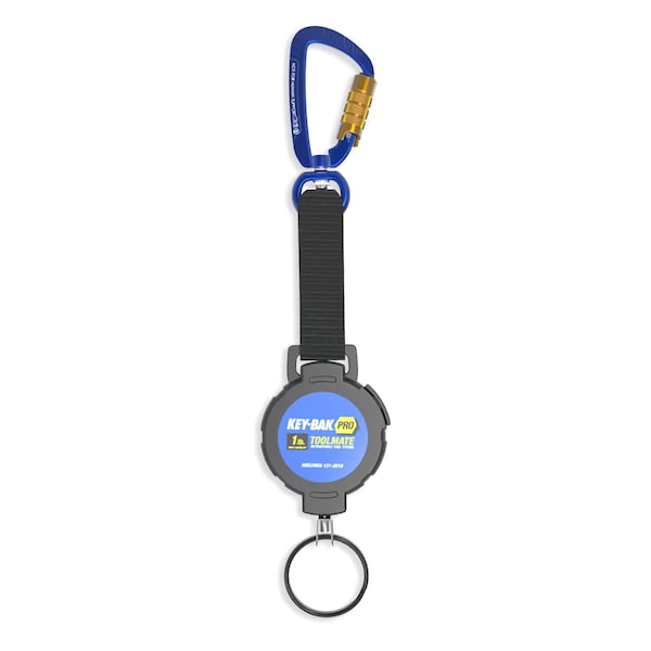 Key-Bak KEYBAK ToolMate Retractable Tether 1 lb., 42 in. Stainless Steel Cable, Carabiner, Split Ring, 5PK 0KB6-3FAA0 - main